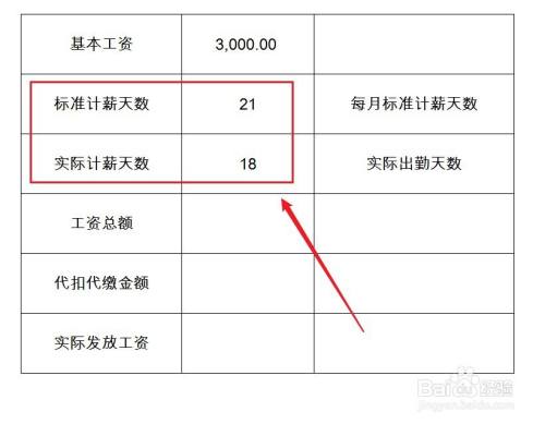 月薪3000元上班18天的工资怎么计算