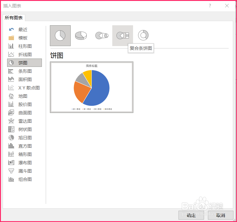 Powerpoint中如何插入复合条饼图？