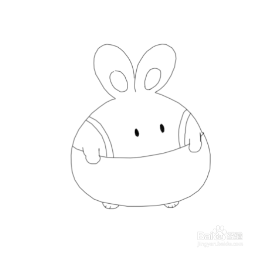 动物简笔画:胖胖的兔子