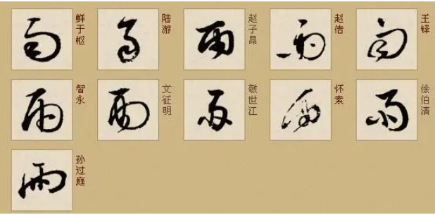 雨字草书怎么写好看