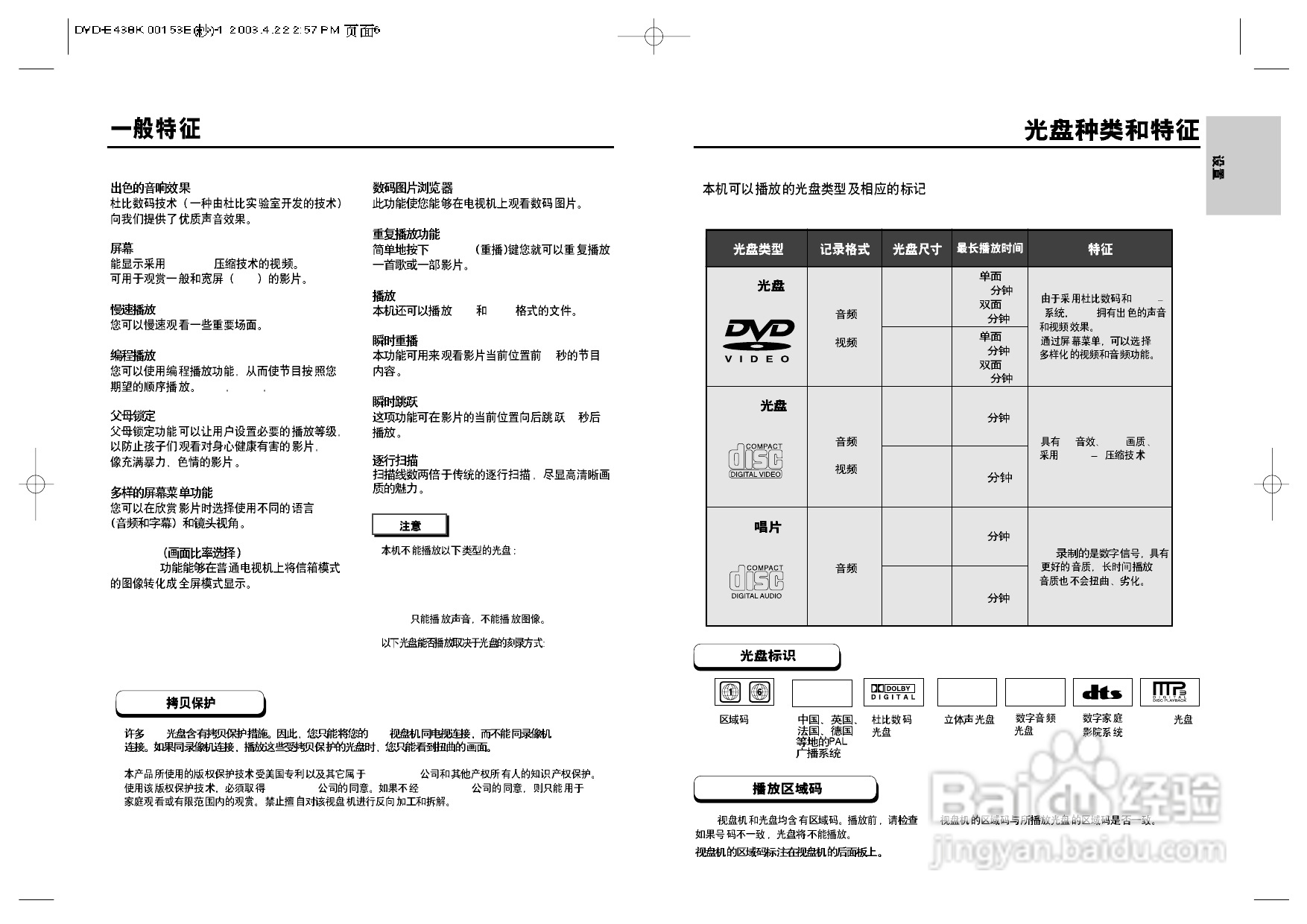 三星DVD-E438K使用说明书:[1]
