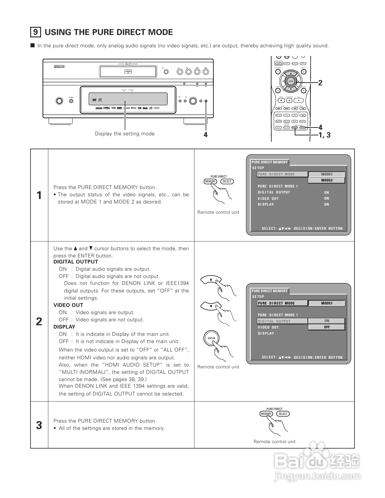 DENON DVD-A1XV播放机说明书:[3]
