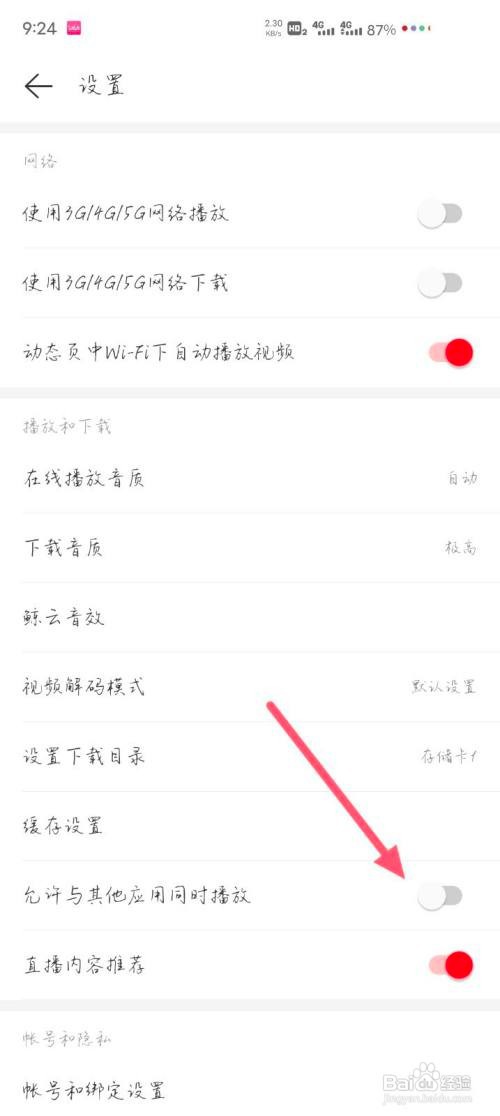 网易云怎么设置允许其他应用同时播放