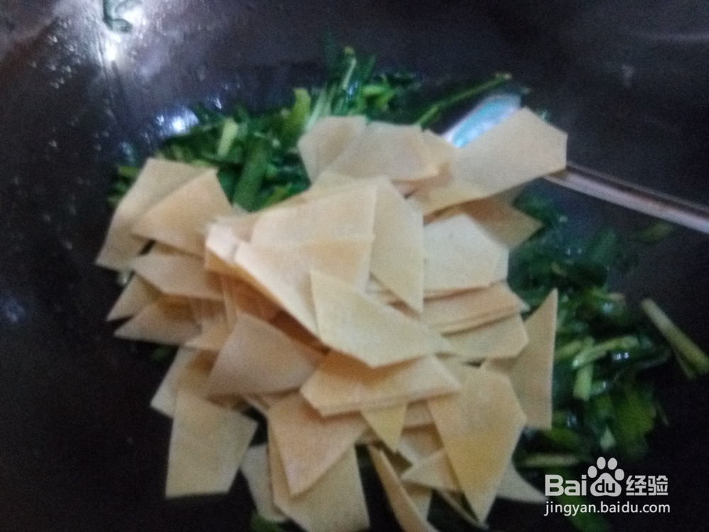 干豆腐片炒韭菜