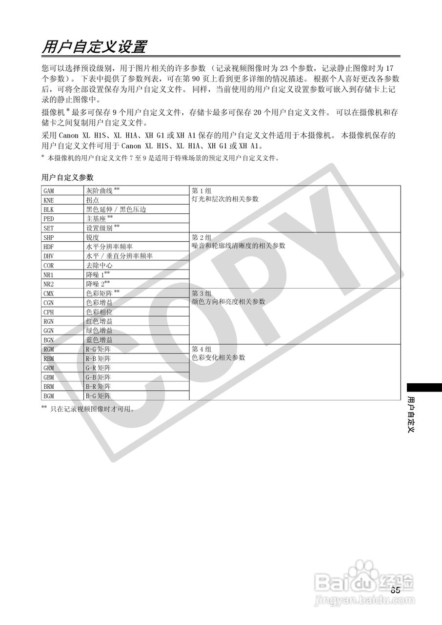 佳能XH A1S数码摄像机使用说明书:[9]