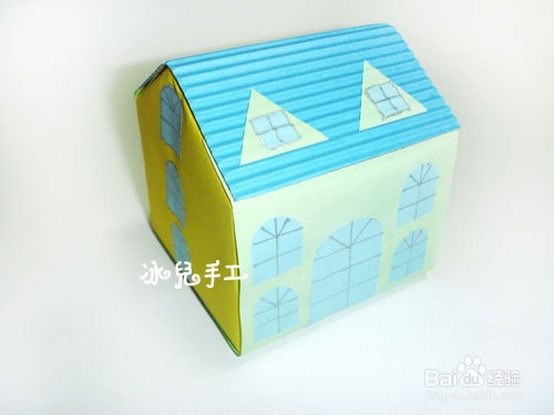 牛奶盒废物利用——漂亮的房子手工