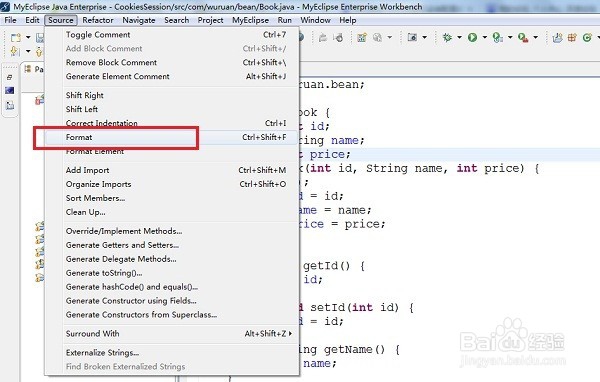 myeclipse怎么自动生成get、set方法，构造方法