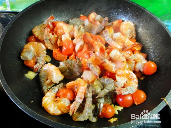 大虎虾圆白菜炒面
