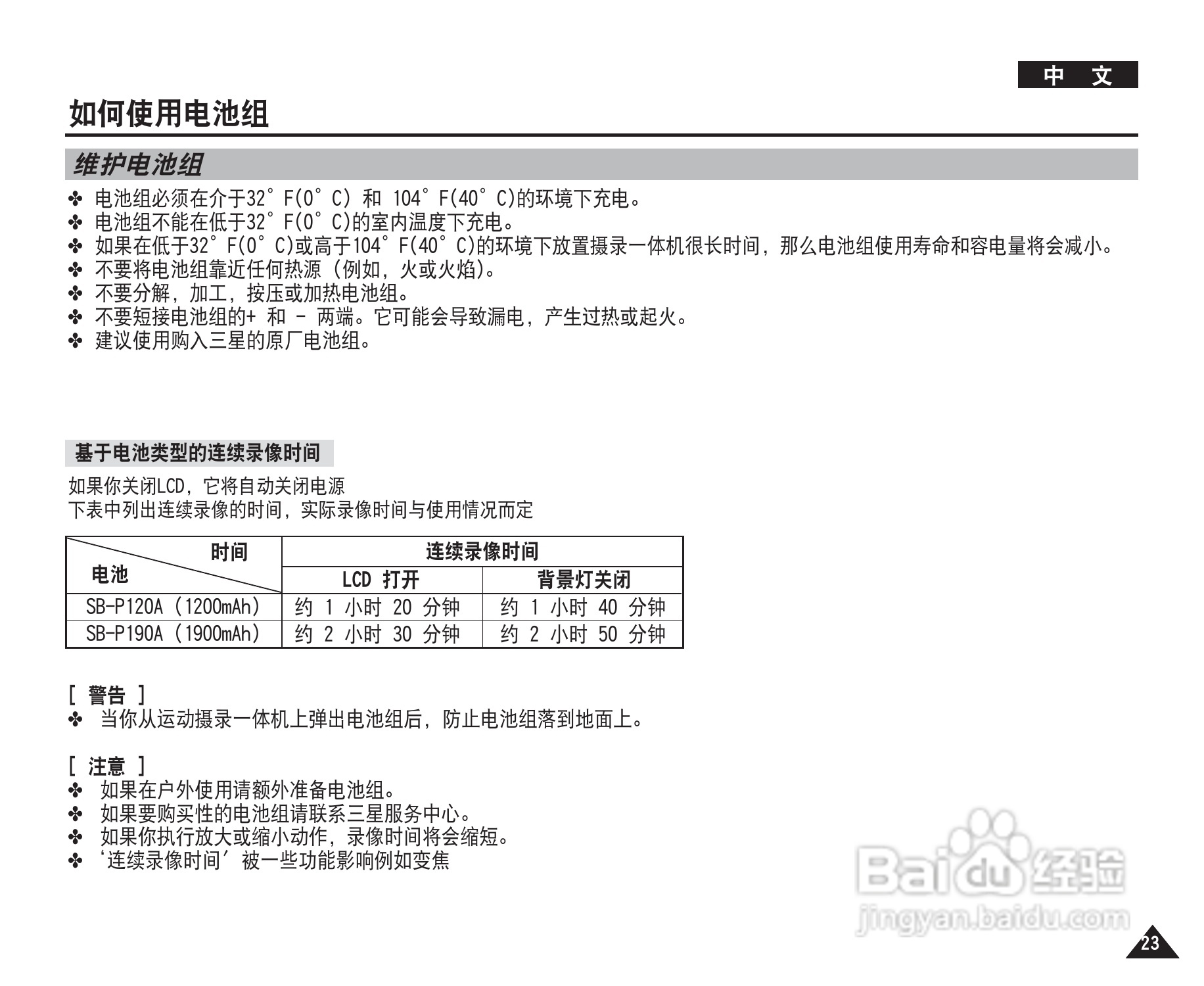 三星VP-X210L摄录一体机使用说明书:[3]