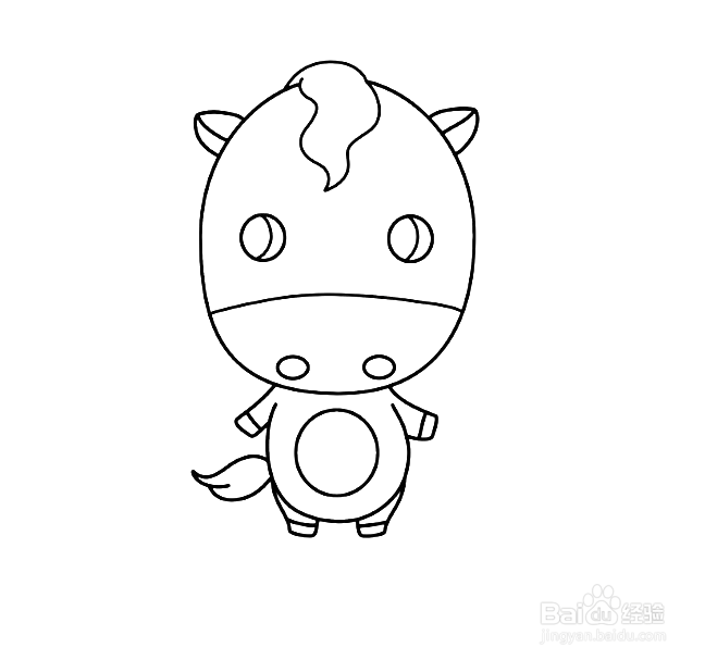 如何手工画卡通马的简笔画？
