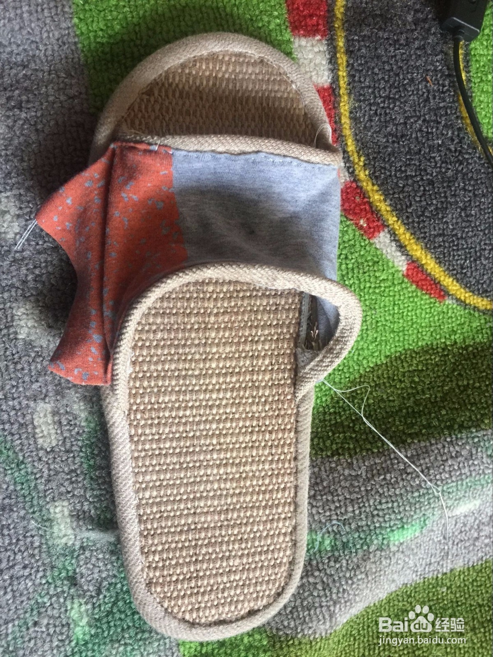旧物改造之如何用旧布料改造拖鞋