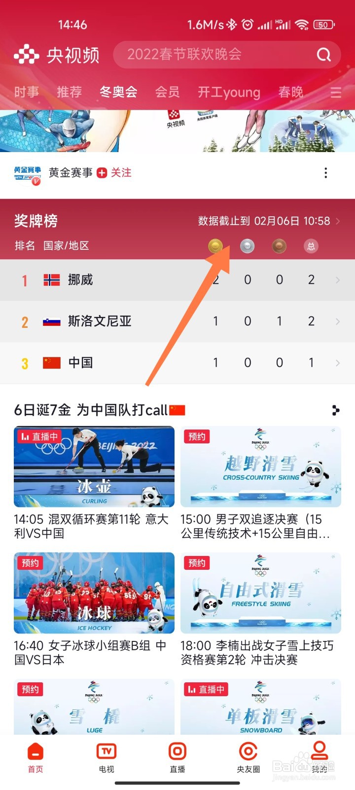 北京冬奥奖牌榜如何查看