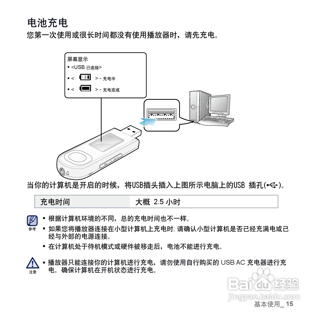 三星YP-U5 MP3播放器使用说明书:[2]