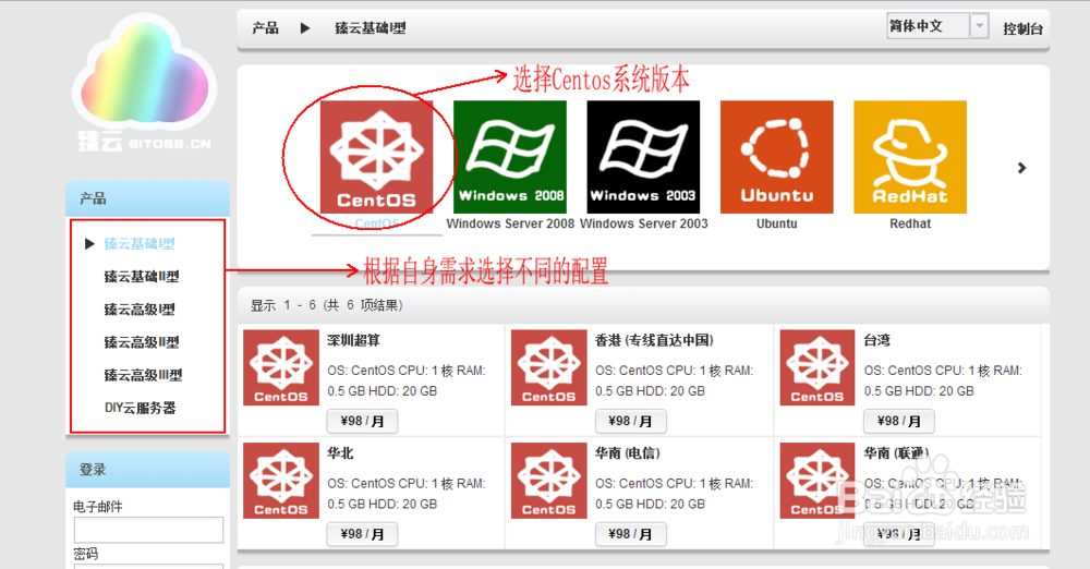 如何开通臻云技术CentOS版云主机?