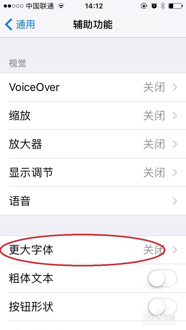 苹果手机iphone怎么设置粗大字体