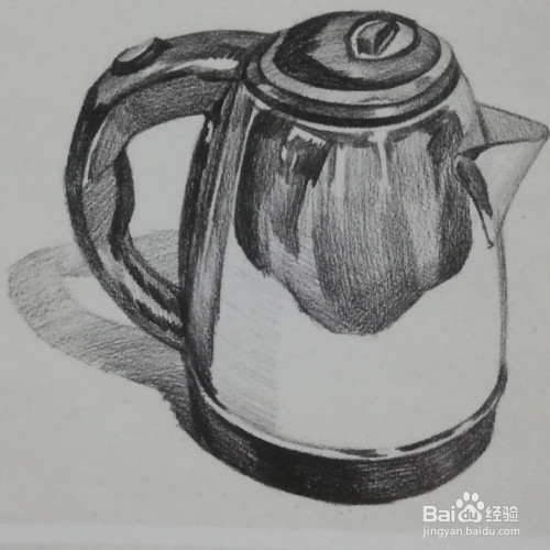 怎么画不锈钢水壶的素描,不锈钢水壶的素描技法