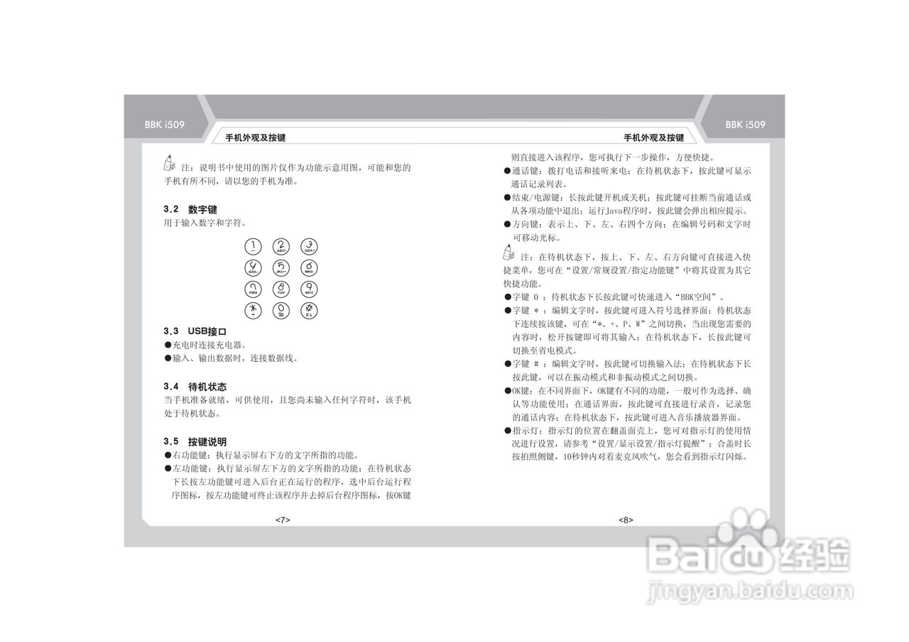 步步高i509手机使用说明书:[2]