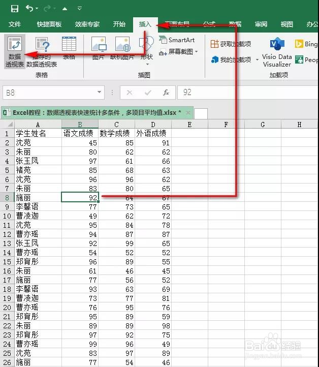 <b>excel中，怎么快速统计多条件，多项目平均值</b>