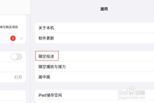 ipad隔空投送功能在哪里打开