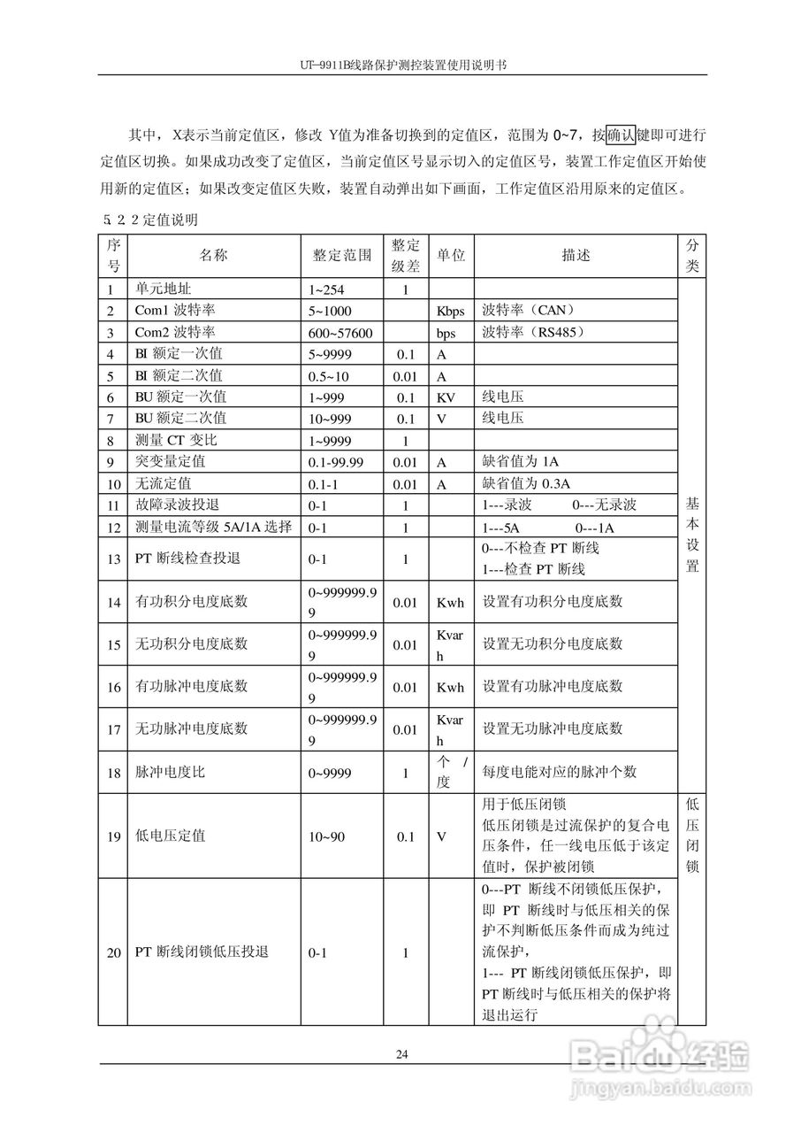 珠海优特电力UT-9911B线路保护测控装置使用说明书:[3]