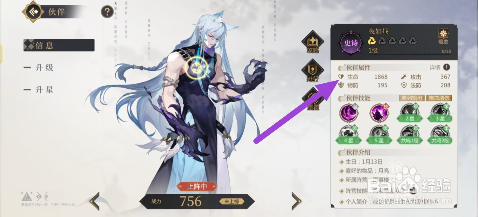 启明幻歌如何查看夜如昼的生命？