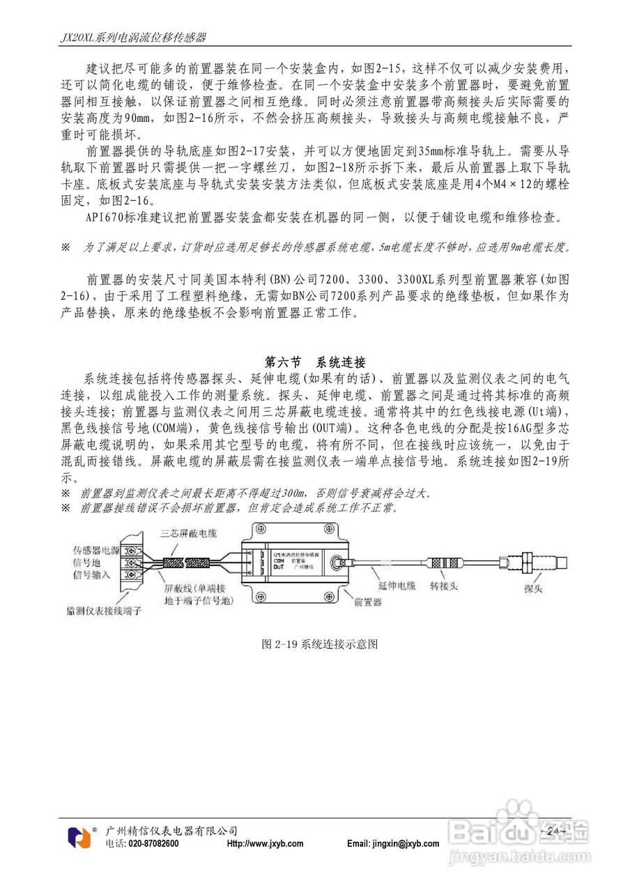 JX20XL电涡流位移传感器使用说明书:[3]