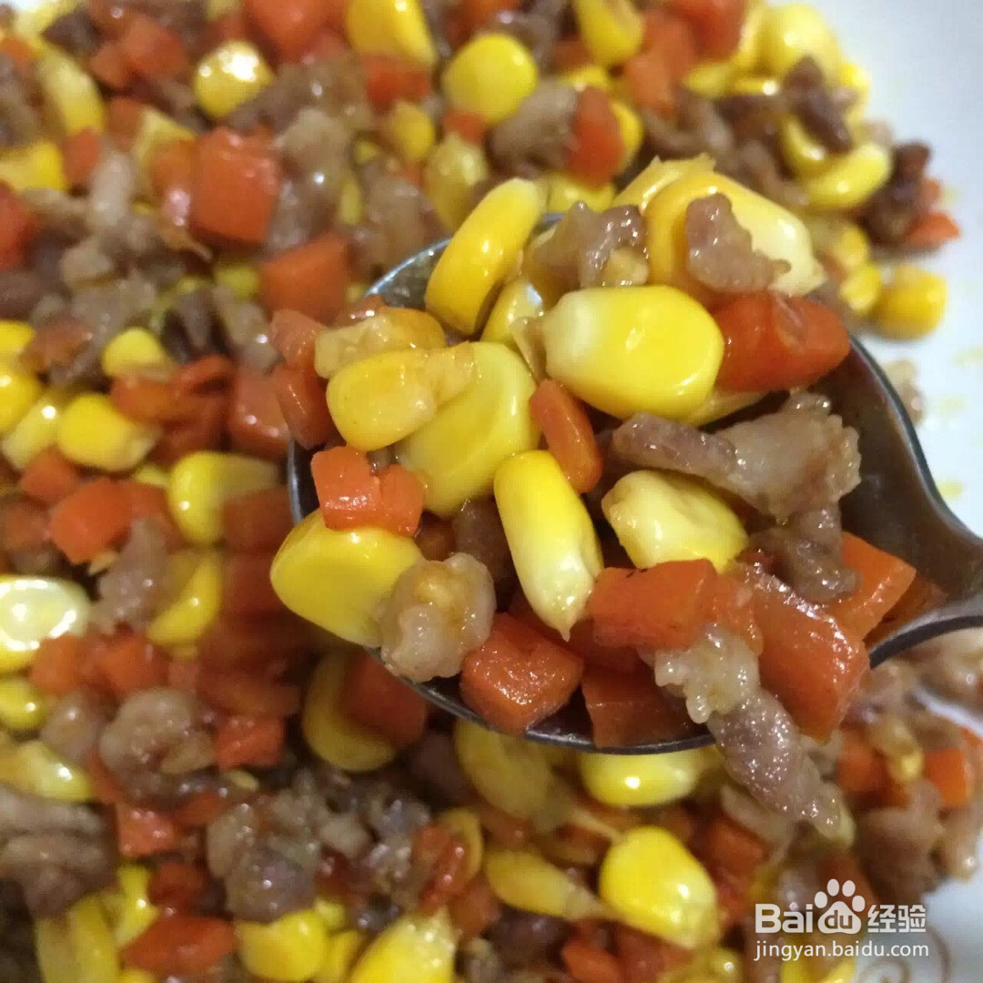 玉米红萝卜炒丁的做法