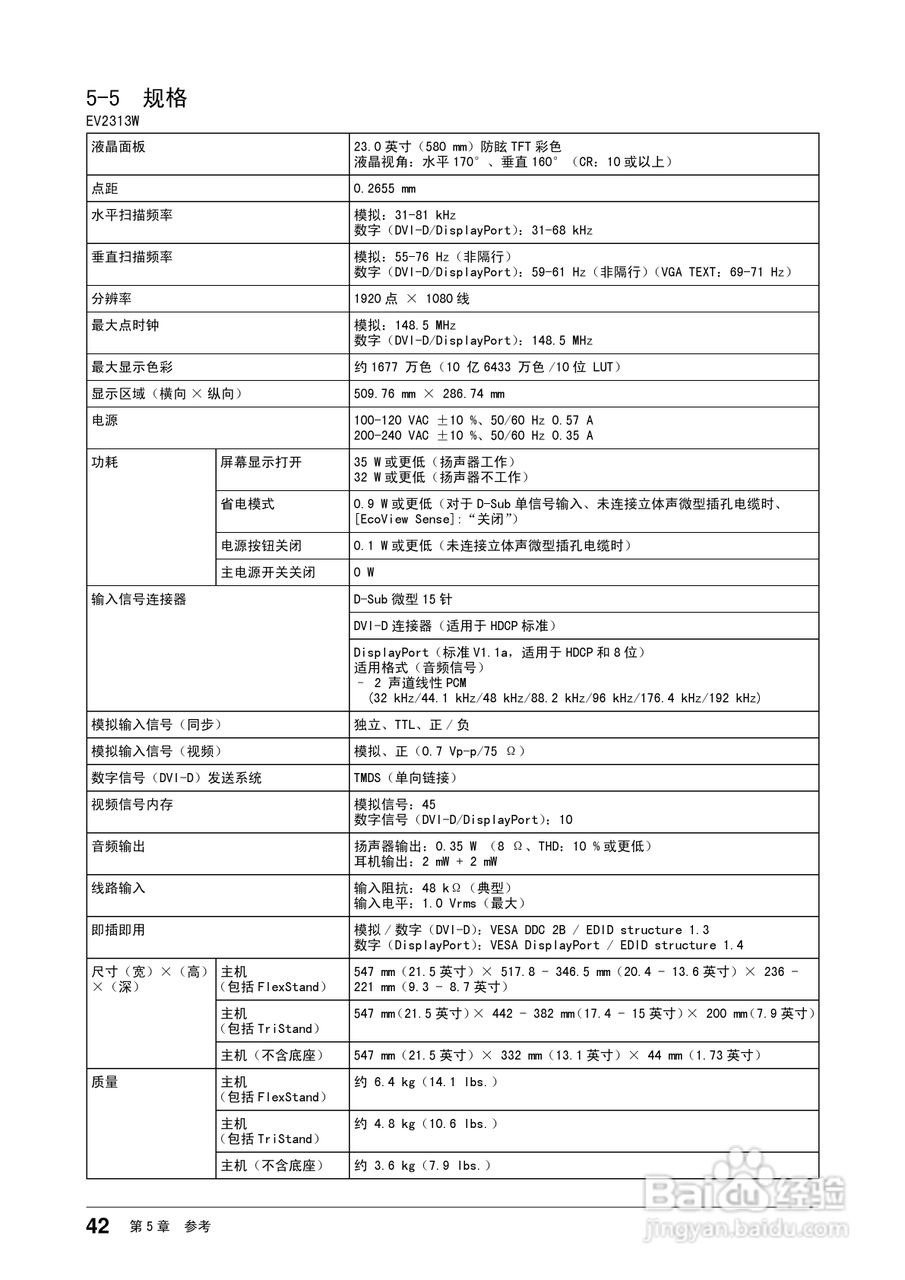 flexscan ev2313w彩色液晶显示器用户手册:[5]