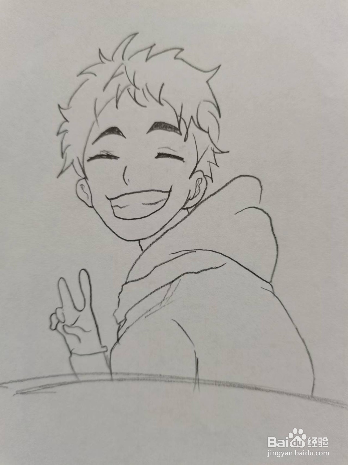 铅笔画帅气的男孩