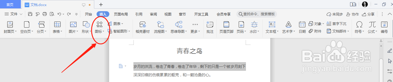 word 文档中如何插入图标