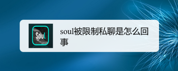 soul被限制私聊是怎么回事