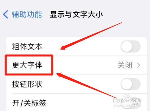 怎么设置iphone更大的辅助字体