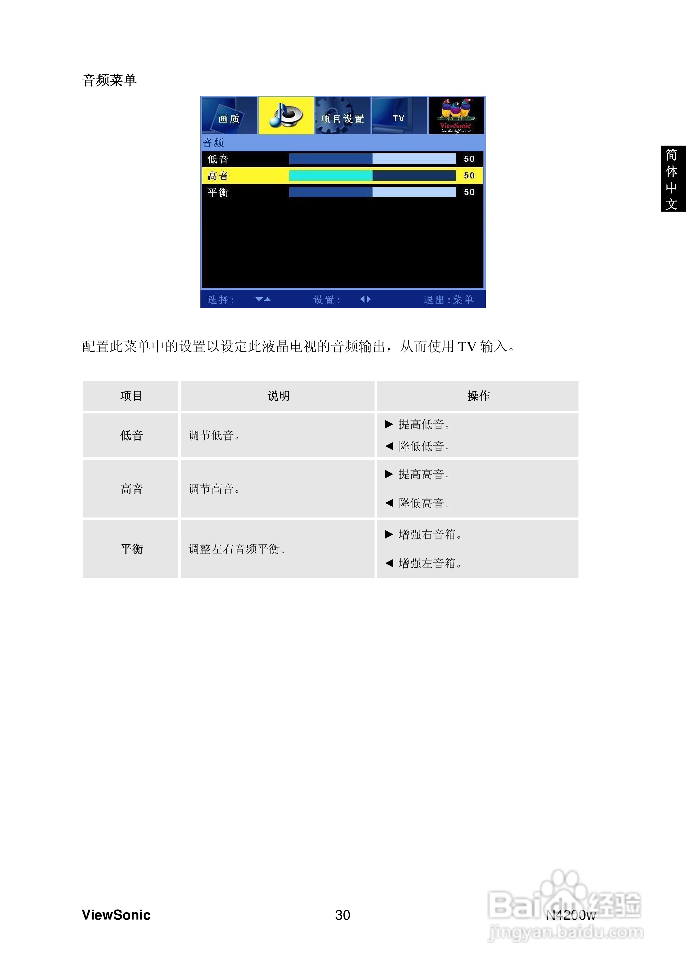 优派N4200w液晶彩电使用说明书:[7]