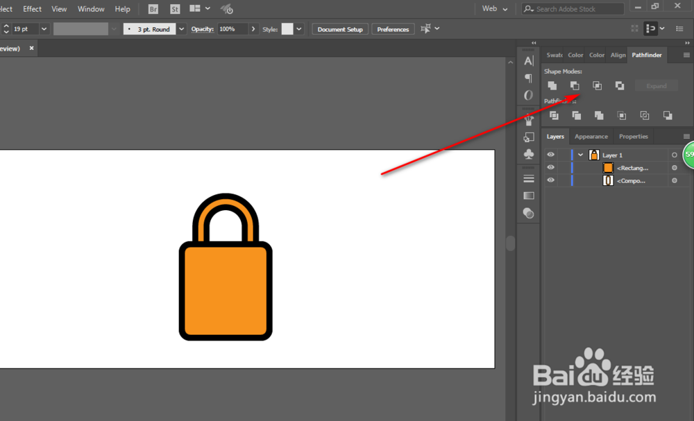 如何用ILLUSTRATOR绘制UI锁头标识
