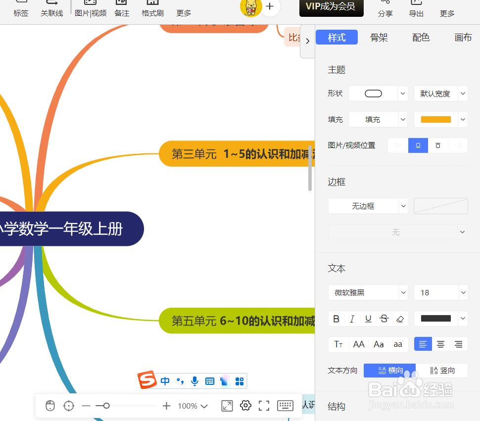 怎么绘制“人教版小学数学一年级上册”思维导图