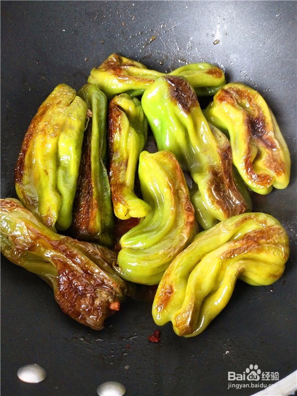 虎皮青椒塞肉的做法