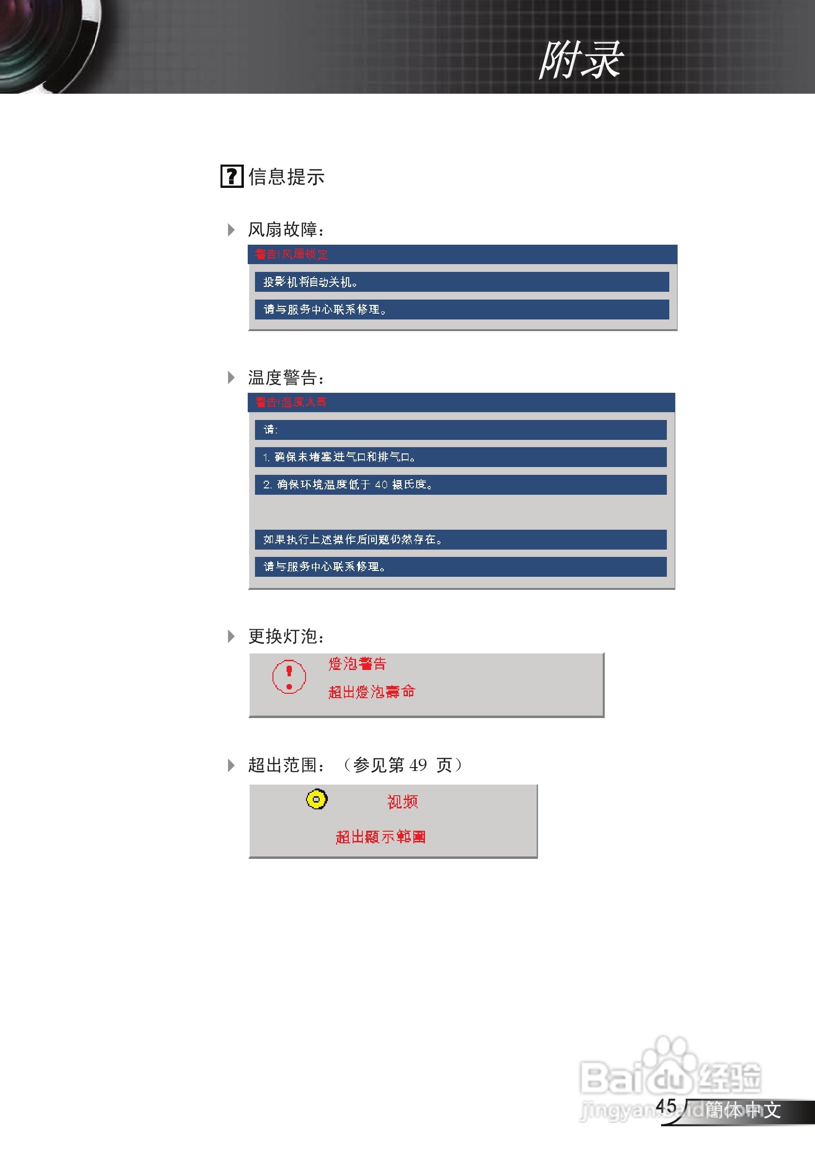 奥图码 EP752投影机说明书:[5]