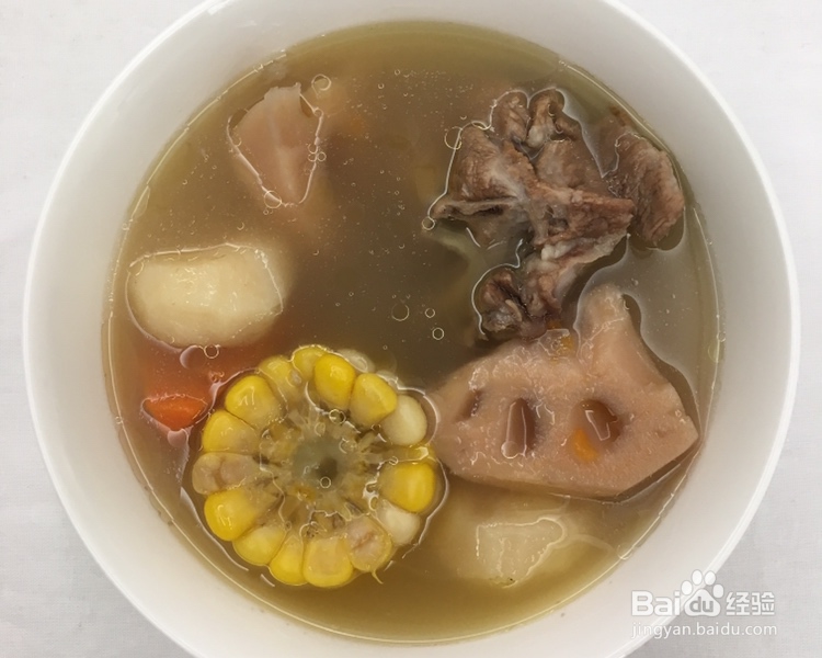 简单好吃的玉米莲藕骨头汤