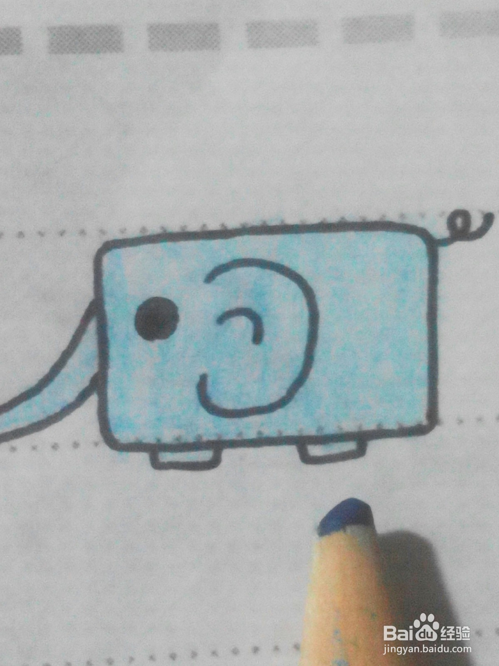 47怎样巧用长方形画小象呢