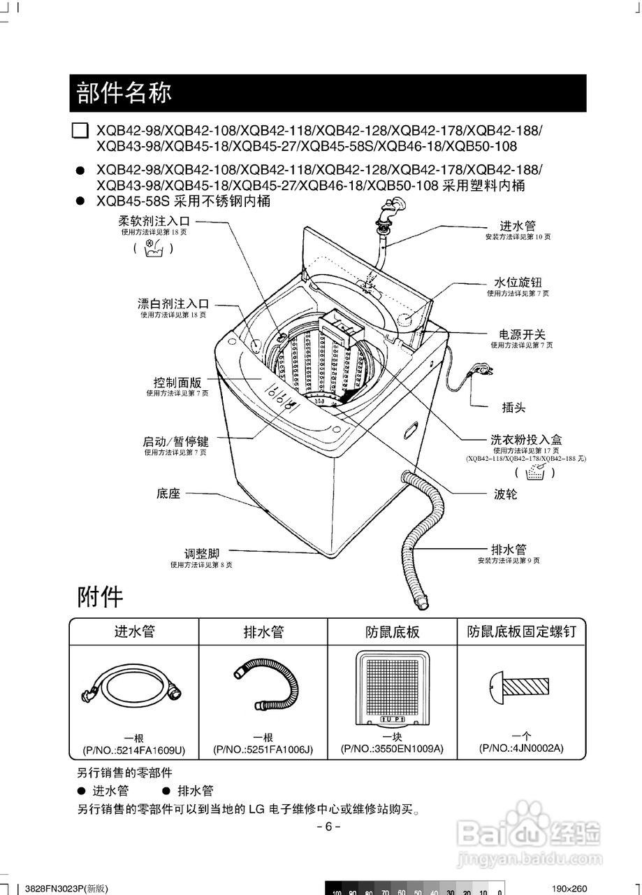 LG XQB42-98洗衣机使用说明书:[1]
