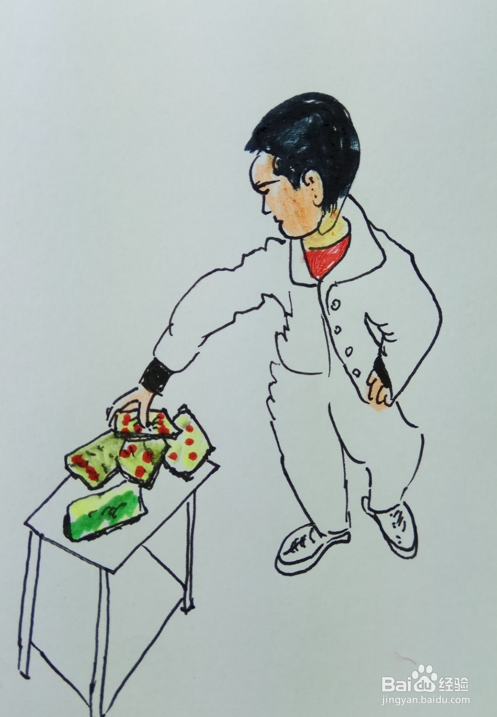 怎样画儿童简笔画拿走凳子上的好吃东西？