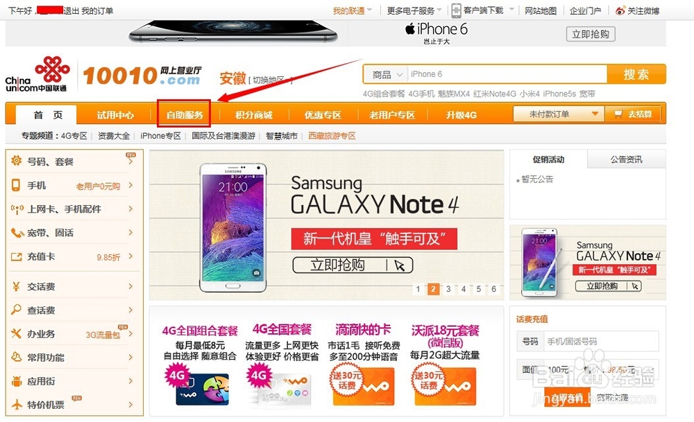 怎么在网上查话费
