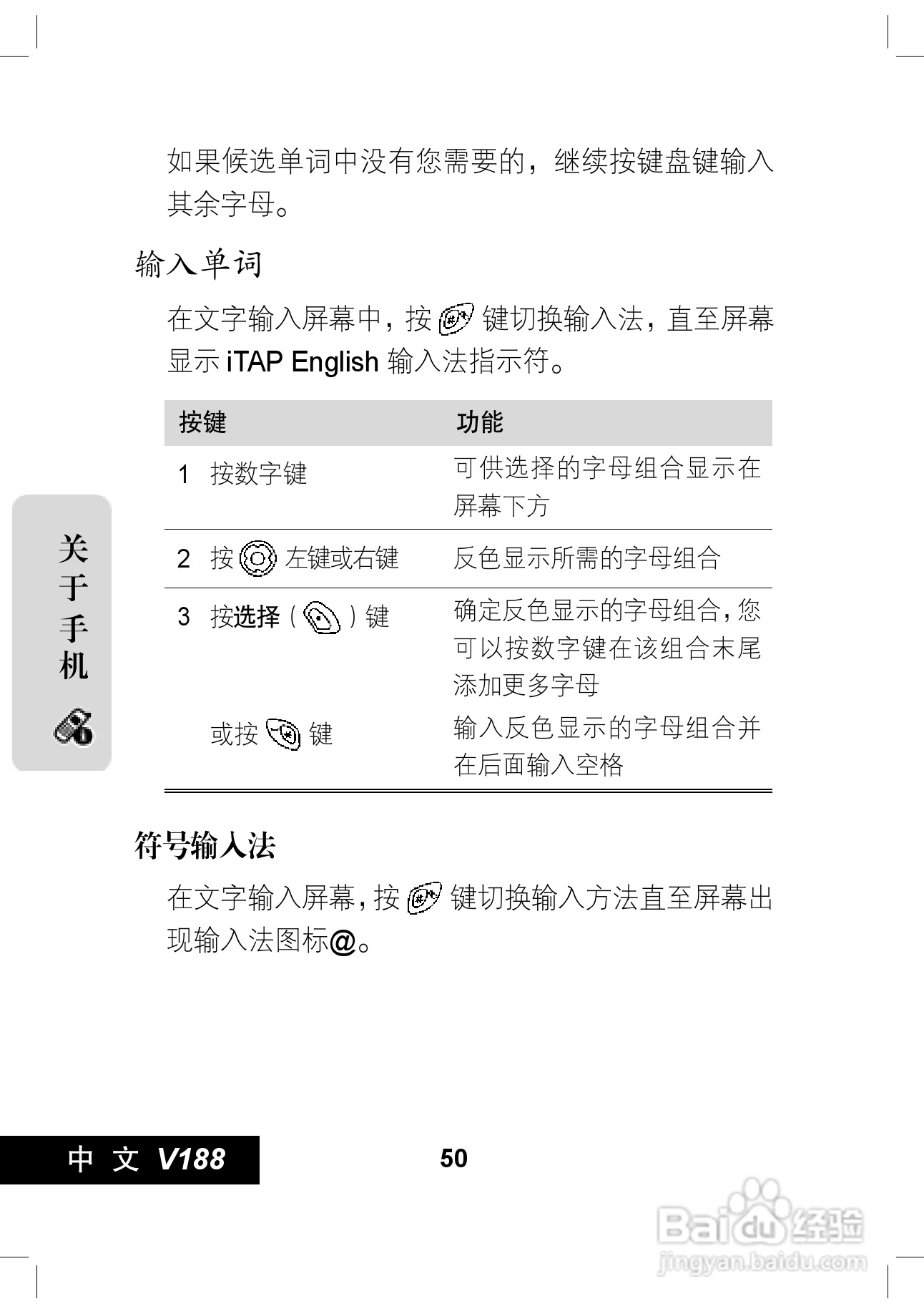 摩托罗拉V188手机使用说明书:[6]