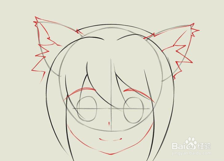如何画一个动画猫女孩