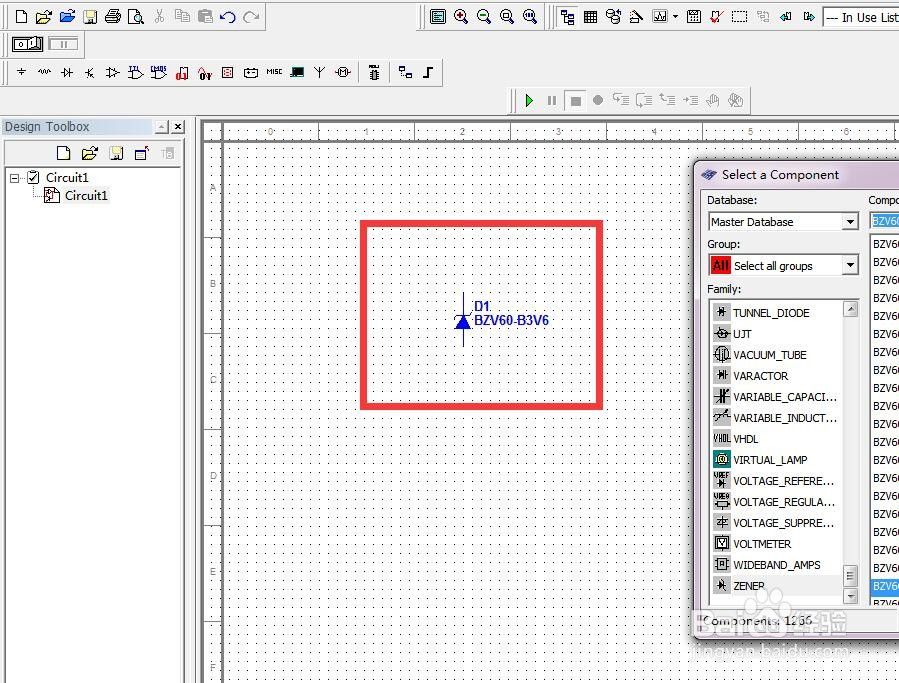 如何使用Multisim绘制BZV60-B3V6二极管？