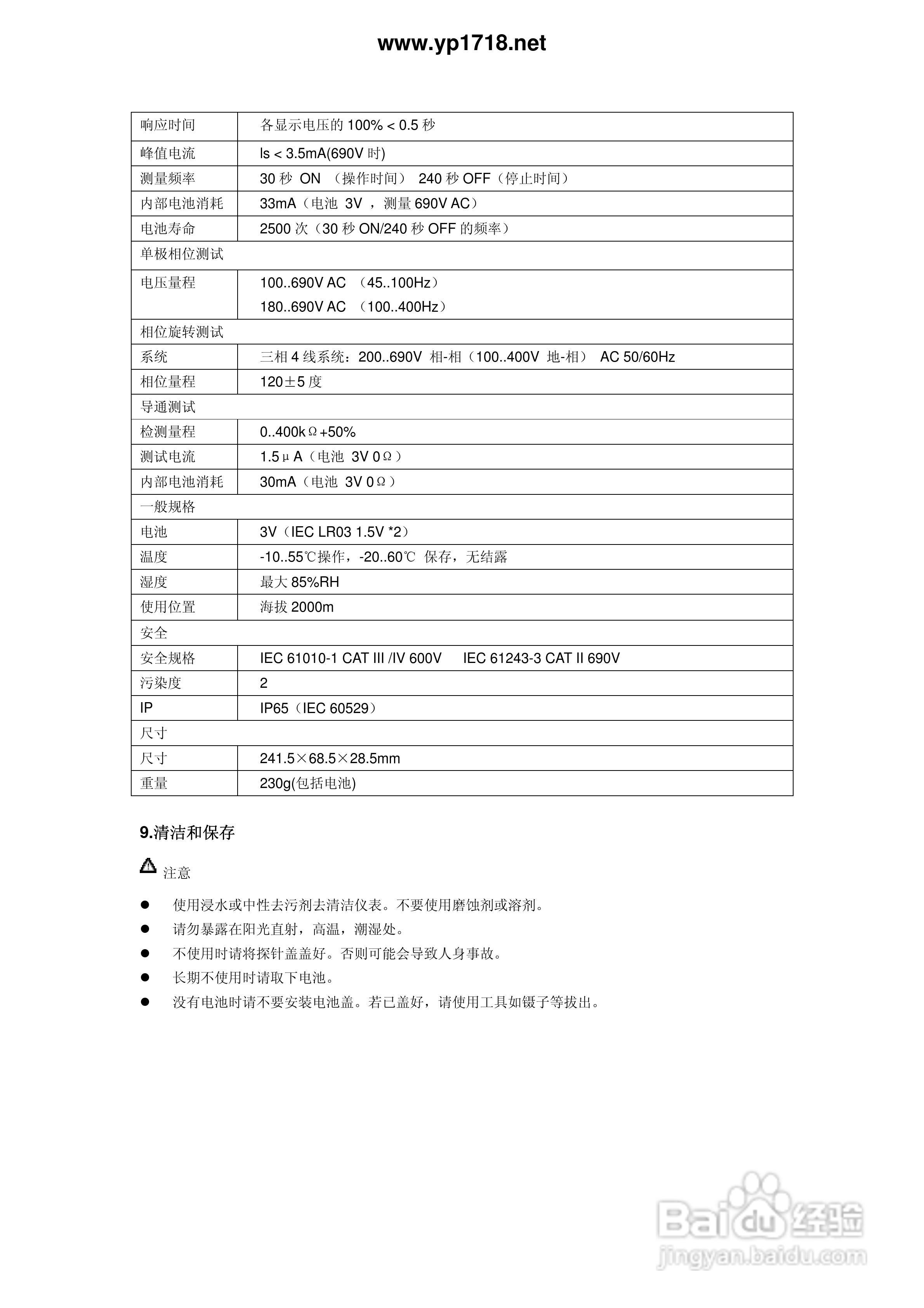 日本共立1700电压表使用说明书:[1]
