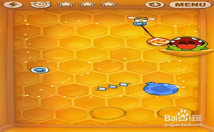 手机游戏割绳子level10-7三星攻略