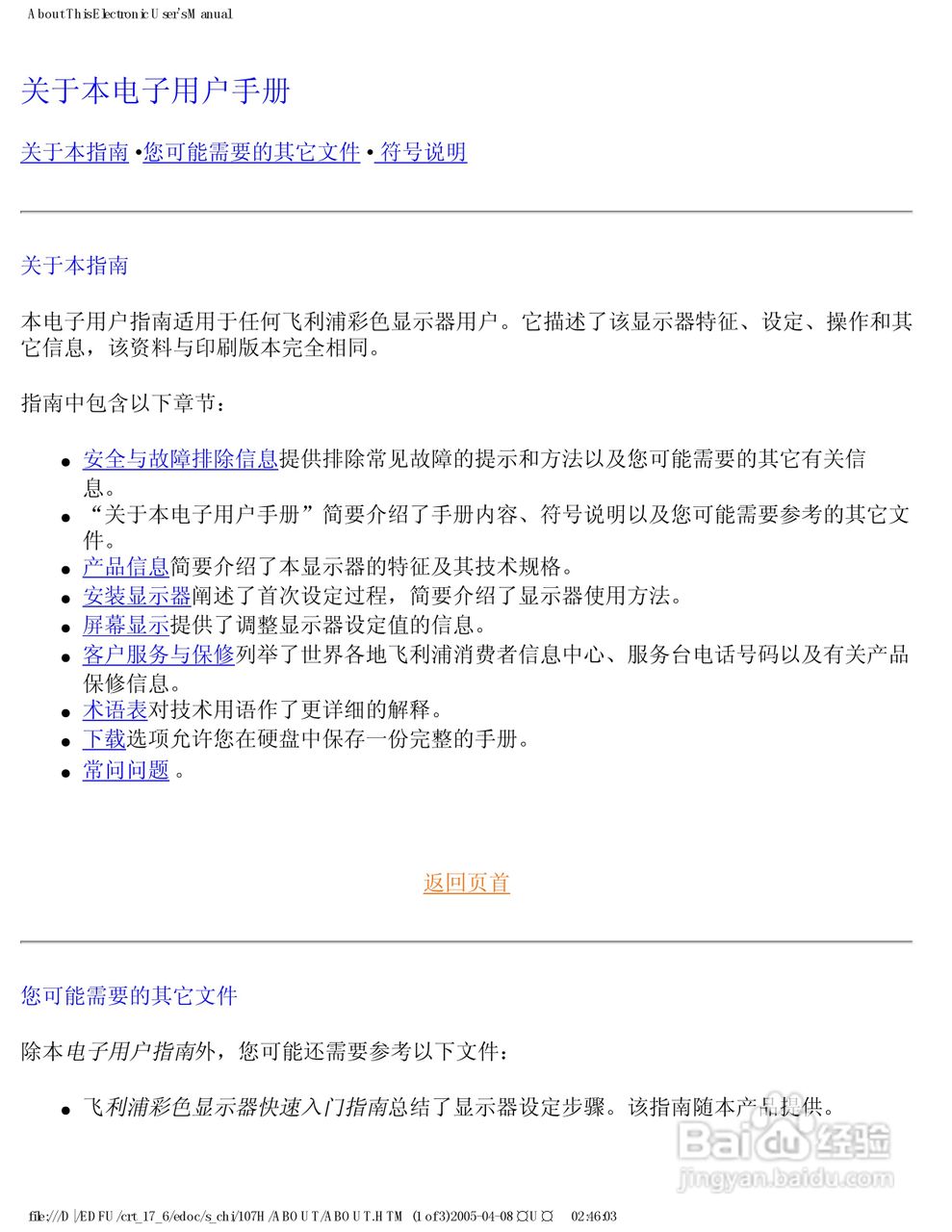 飞利浦107H62彩显使用说明书:[1]