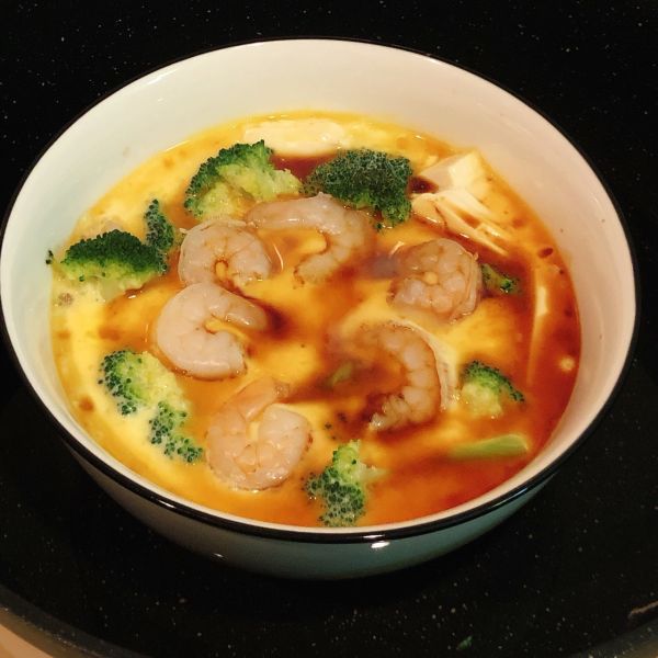 低脂低卡虾仁西兰花豆腐蒸蛋