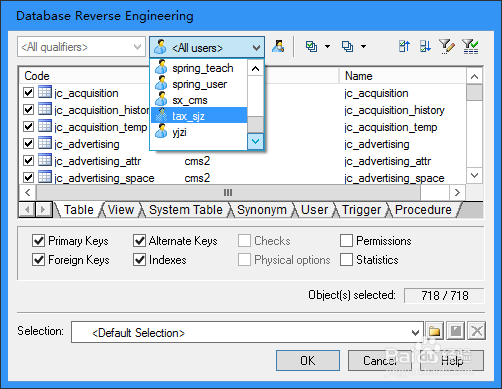 PowerDesigner逆向工程导入MYSQL数据库结构